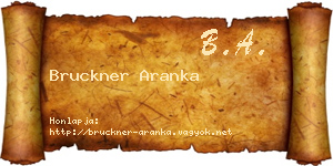 Bruckner Aranka névjegykártya