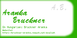 aranka bruckner business card